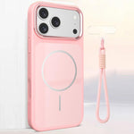 Custodia magnetica per telefono con cinturino da polso e contrasto cromatico, For iPhone 18 Pro, For iPhone 18 Pro Max, For iPhone 17 Pro Max, For iPhone 17 Pro