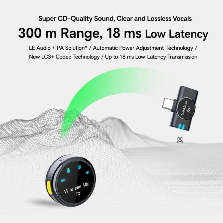 Microfono lavalier wireless portatile S3 2 in 1 con riduzione del rumore, Type-C, 8 Pin