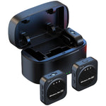 J30 Doppio microfono 2 in 1, microfono lavalier wireless con riduzione del rumore e funzione di monitoraggio bidirezionale.