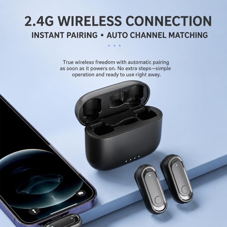 Microfono lavalier wireless 2 in 1 J58 con riduzione del rumore e funzione di monitoraggio., Type-C, 8 Pin