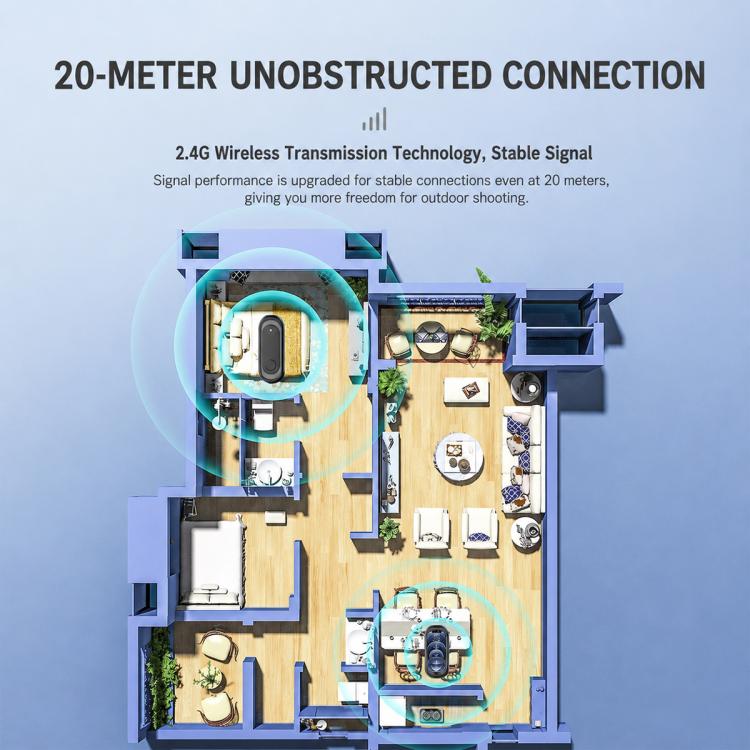 Microfono lavalier wireless 2 in 1 J58 con riduzione del rumore e funzione di monitoraggio., Type-C, 8 Pin