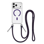 Custodia magnetica trasparente per telefono in acrilico e TPU con cordino, For iPhone 17 Pro Max, For iPhone 17 Pro, For iPhone 17