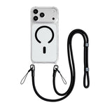 Custodia magnetica trasparente per telefono in acrilico e TPU con cordino, For iPhone 17 Pro Max, For iPhone 17 Pro, For iPhone 17