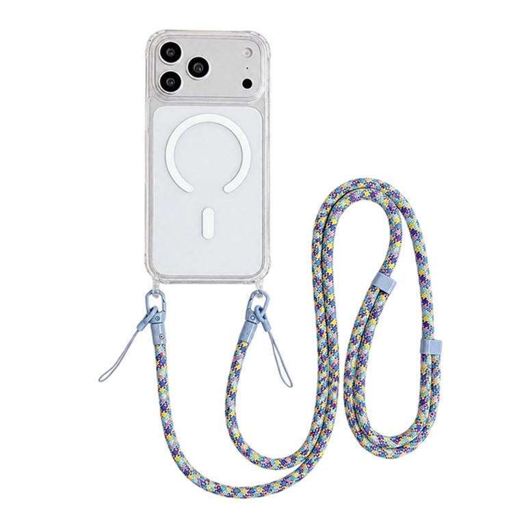 Custodia magnetica trasparente per telefono in acrilico e TPU con cordino, For iPhone 17 Pro Max, For iPhone 17 Pro, For iPhone 17