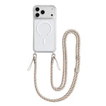 Custodia magnetica trasparente per telefono in acrilico e TPU con cordino, For iPhone 17 Pro Max, For iPhone 17 Pro, For iPhone 17