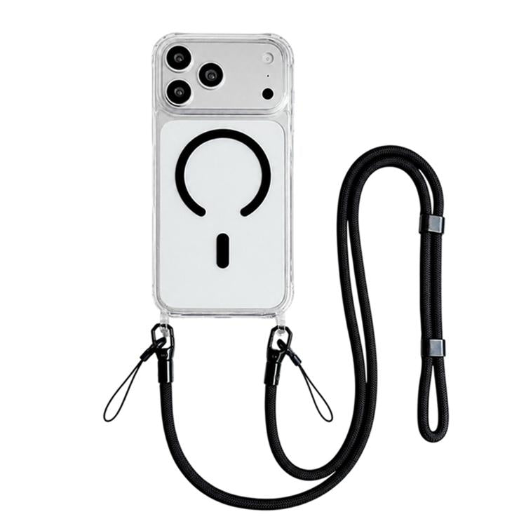 Custodia magnetica trasparente per telefono in acrilico e TPU con cordino, For iPhone 17 Pro Max, For iPhone 17 Pro, For iPhone 17