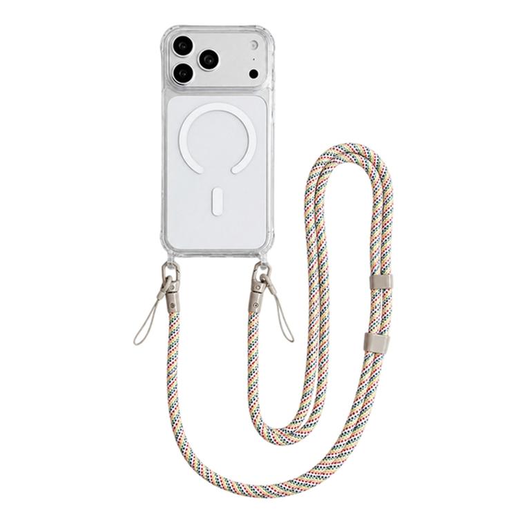 Custodia magnetica trasparente per telefono in acrilico e TPU con cordino, For iPhone 17 Pro Max, For iPhone 17 Pro, For iPhone 17