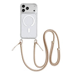 Custodia magnetica trasparente per telefono in acrilico e TPU con cordino, For iPhone 17 Pro Max, For iPhone 17 Pro, For iPhone 17