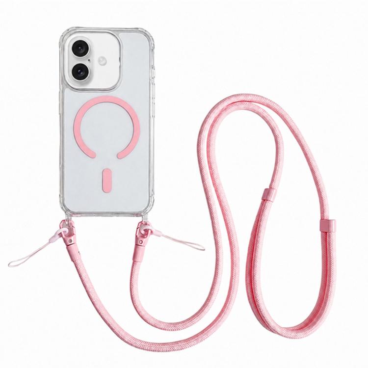 Custodia magnetica trasparente per telefono in acrilico e TPU con cordino, For iPhone 17 Pro Max, For iPhone 17 Pro, For iPhone 17