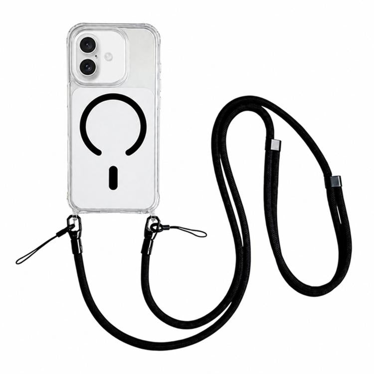 Custodia magnetica trasparente per telefono in acrilico e TPU con cordino, For iPhone 17 Pro Max, For iPhone 17 Pro, For iPhone 17