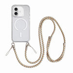 Custodia magnetica trasparente per telefono in acrilico e TPU con cordino, For iPhone 17 Pro Max, For iPhone 17 Pro, For iPhone 17