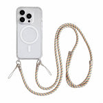 Custodia magnetica trasparente per telefono in acrilico e TPU con cordino, For iPhone 16 Pro Max, For iPhone 16 Pro, For iPhone 16