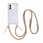 Custodia magnetica trasparente per telefono in acrilico e TPU con cordino, For iPhone 16 Pro Max, For iPhone 16 Pro, For iPhone 16