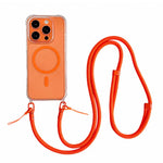 Custodia magnetica trasparente per telefono in acrilico e TPU con cordino, For iPhone 15 Pro Max, For iPhone 15 Pro, For iPhone 15