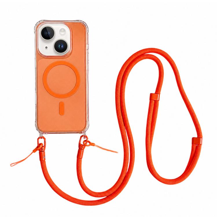 Custodia magnetica trasparente per telefono in acrilico e TPU con cordino, For iPhone 15 Pro Max, For iPhone 15 Pro, For iPhone 15