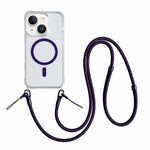 Custodia magnetica trasparente per telefono in acrilico e TPU con cordino, For iPhone 15 Pro Max, For iPhone 15 Pro, For iPhone 15
