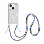 Custodia magnetica trasparente per telefono in acrilico e TPU con cordino, For iPhone 15 Pro Max, For iPhone 15 Pro, For iPhone 15