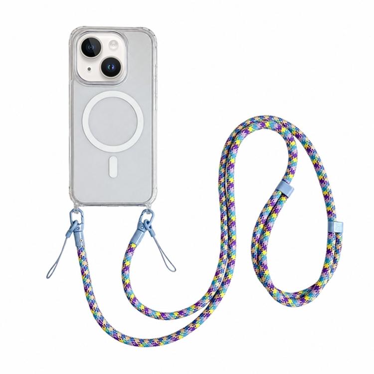 Custodia magnetica trasparente per telefono in acrilico e TPU con cordino, For iPhone 15 Pro Max, For iPhone 15 Pro, For iPhone 15