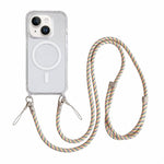 Custodia magnetica trasparente per telefono in acrilico e TPU con cordino, For iPhone 15 Pro Max, For iPhone 15 Pro, For iPhone 15
