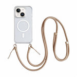 Custodia magnetica trasparente per telefono in acrilico e TPU con cordino, For iPhone 15 Pro Max, For iPhone 15 Pro, For iPhone 15