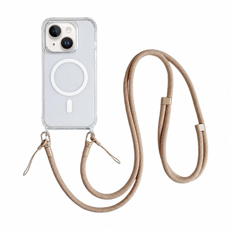 Custodia magnetica trasparente per telefono in acrilico e TPU con cordino, For iPhone 15 Pro Max, For iPhone 15 Pro, For iPhone 15