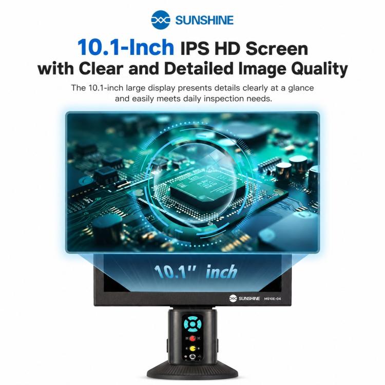 Microscopio digitale SUNSHINE MS10E-04 4K HD con base in metallo e ampio display da 10 pollici., EU Plug, UK Plug
