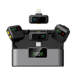 Microfono lavalier wireless Q19 con riduzione del rumore e funzione di monitoraggio., Type-C, 8 Pin, U-shaped Interface, Dual Interface