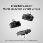 Microfono lavalier wireless Q19 con riduzione del rumore e funzione di monitoraggio., Type-C, 8 Pin, U-shaped Interface, Dual Interface