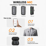Microfono lavalier wireless K16 2 in 1 con riduzione del rumore e funzione di monitoraggio., Type-C, 8 Pin