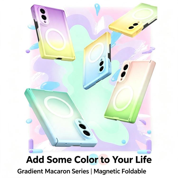 Custodia magnetica pieghevole per telefono in PC con sfumatura Macaron., For Galaxy Z Fold8 5G