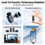 Mini microfono lavalier wireless a 6 vie con riduzione del rumore, Type-C, 8 Pin
