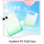 Custodia magnetica pieghevole per telefono in PC con sfumatura Macaron., For iPhone Fold