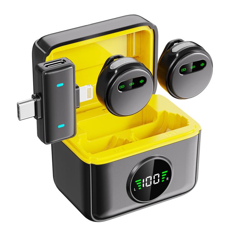 Microfono lavalier wireless magnetico Q10 con riduzione del rumore per streaming live., Type-C, 8 Pin, Type-C+8 Pin