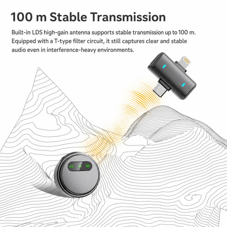 Microfono lavalier wireless magnetico Q10 con riduzione del rumore per streaming live., Type-C, 8 Pin, Type-C+8 Pin