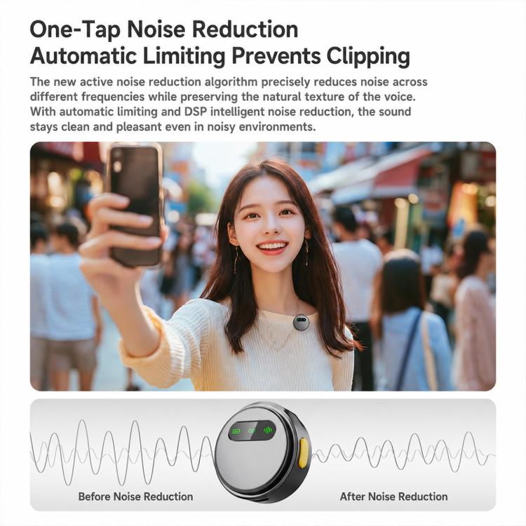 Microfono lavalier wireless magnetico Q10 con riduzione del rumore per streaming live., Type-C, 8 Pin, Type-C+8 Pin