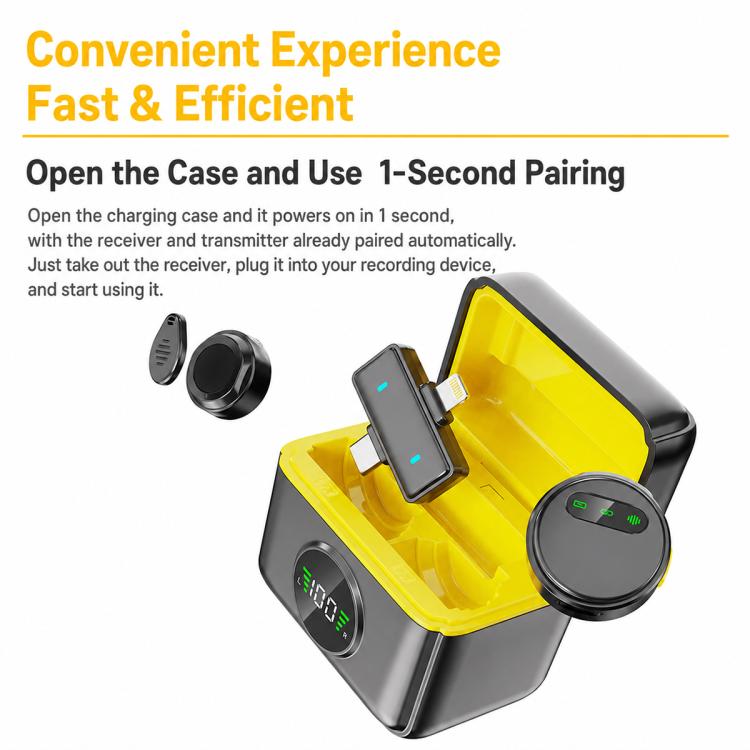 Microfono lavalier wireless magnetico Q10 con riduzione del rumore per streaming live., Type-C, 8 Pin, Type-C+8 Pin