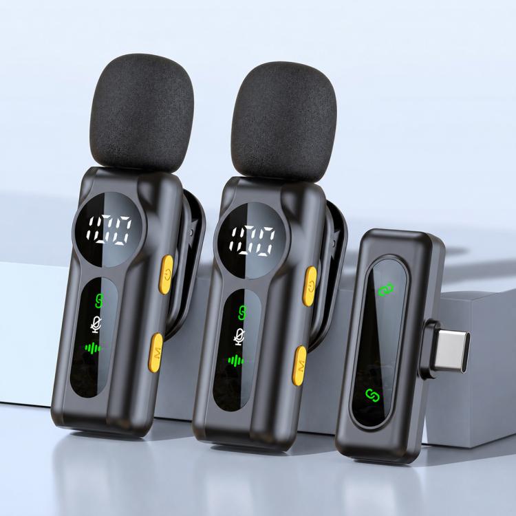 L02 Doppio microfono 2 in 1 magnetico per live streaming, lavalier wireless con riduzione del rumore, Type-C, 8 Pin