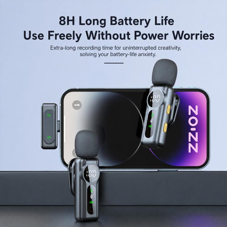 L02 Doppio microfono 2 in 1 magnetico per live streaming, lavalier wireless con riduzione del rumore, Type-C, 8 Pin