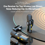 L02 Doppio microfono 2 in 1 magnetico per live streaming, lavalier wireless con riduzione del rumore, Type-C, 8 Pin