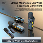 L02 Doppio microfono 2 in 1 magnetico per live streaming, lavalier wireless con riduzione del rumore, Type-C, 8 Pin
