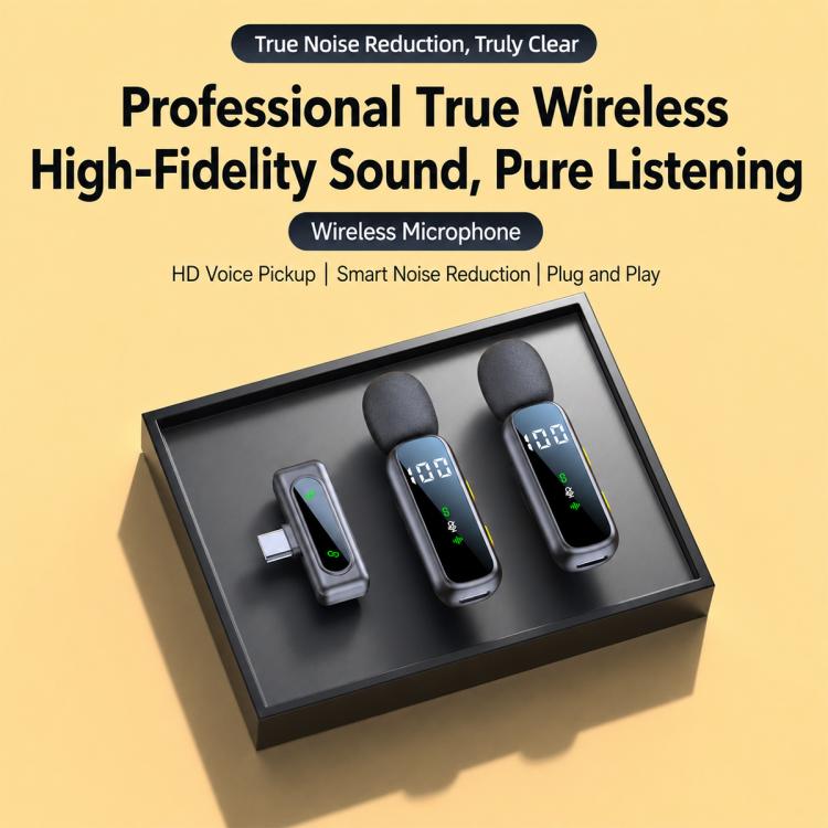 L06 Doppio microfono 2 in 1 per streaming live, lavalier wireless con riduzione del rumore, Type-C, 8 Pin