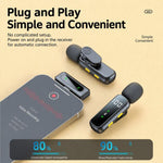 L06 Doppio microfono 2 in 1 per streaming live, lavalier wireless con riduzione del rumore, Type-C, 8 Pin