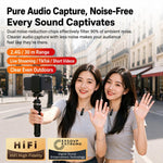 L06 Doppio microfono 2 in 1 per streaming live, lavalier wireless con riduzione del rumore, Type-C, 8 Pin