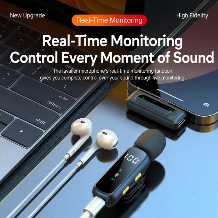 L06 Doppio microfono 2 in 1 per streaming live, lavalier wireless con riduzione del rumore, Type-C, 8 Pin