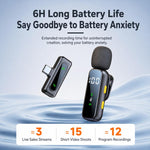 L06 Doppio microfono 2 in 1 per streaming live, lavalier wireless con riduzione del rumore, Type-C, 8 Pin