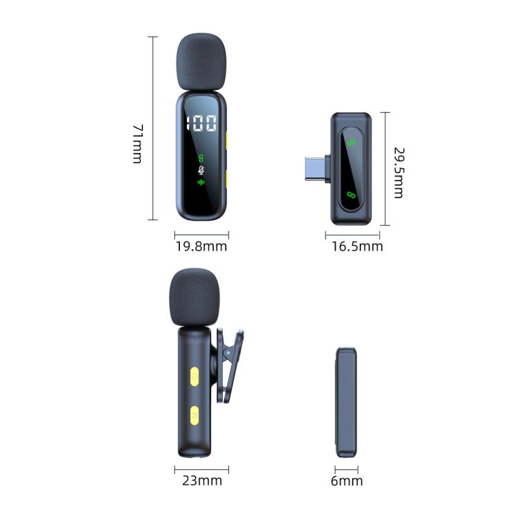 L06 Doppio microfono 2 in 1 per streaming live, lavalier wireless con riduzione del rumore, Type-C, 8 Pin