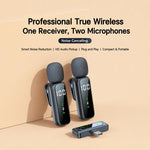 L06 Doppio microfono 2 in 1 per streaming live, lavalier wireless con riduzione del rumore, Type-C, 8 Pin