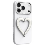 Custodia per telefono in silicone liquido a forma di cuore in metallo con supporto integrato., For iPhone 18 Pro, For iPhone 18 Pro Max, For iPhone 17 Pro Max, For iPhone 17 Pro