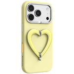 Custodia per telefono in silicone liquido a forma di cuore in metallo con supporto integrato., For iPhone 18 Pro, For iPhone 18 Pro Max, For iPhone 17 Pro Max, For iPhone 17 Pro