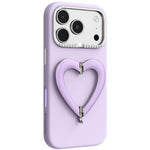 Custodia per telefono in silicone liquido a forma di cuore in metallo con supporto integrato., For iPhone 18 Pro, For iPhone 18 Pro Max, For iPhone 17 Pro Max, For iPhone 17 Pro
